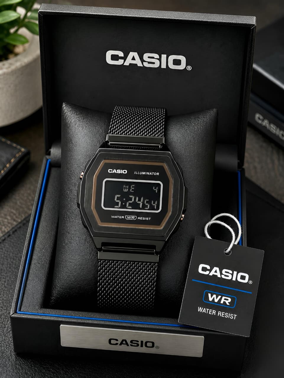 Casio Unisex Black Dial Stainless Steel Digital Watch