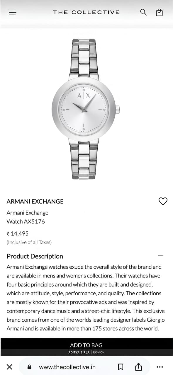 Armani Exchange AX5176 Women Wrist Watch