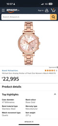Michael Kors Analog Mother of Pearl Dial Women's Watch-MK6576