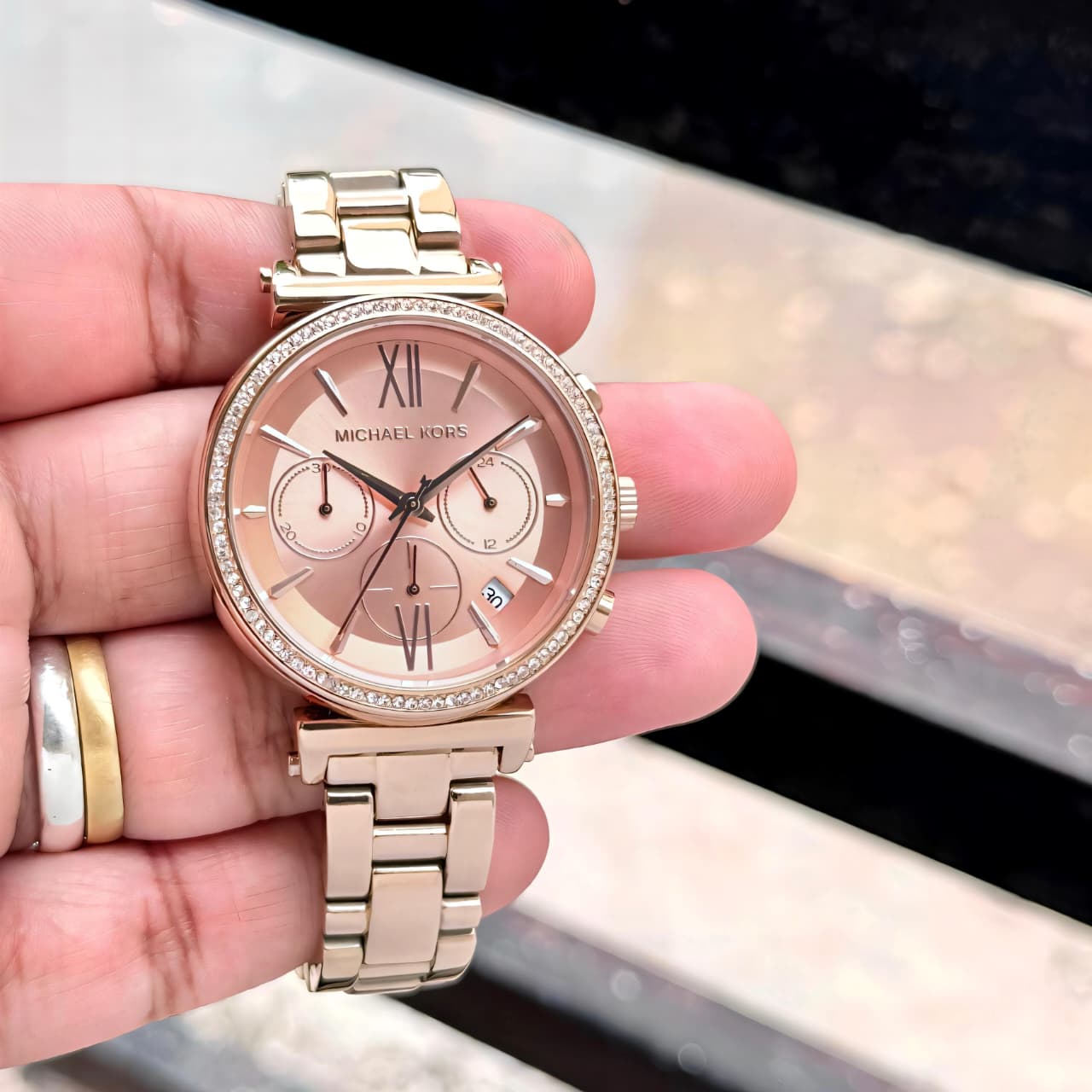 Michael Kors Analog Mother of Pearl Dial Women's Watch-MK6576